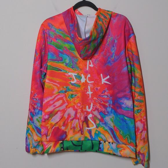 Travi$ Scott Rainbow Tie Dye Cactus Jack Hoodie – Size M - Picture 6 of 9